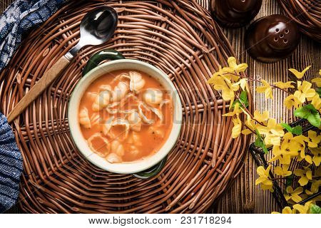 Fresh Tomato Soup With Conchigliette.