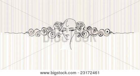 Jeune fille visage & cheveux