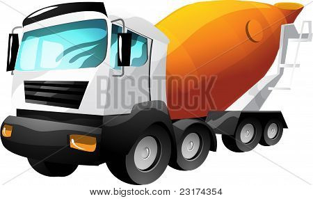 Camion de ciment pour le vecteur caricature