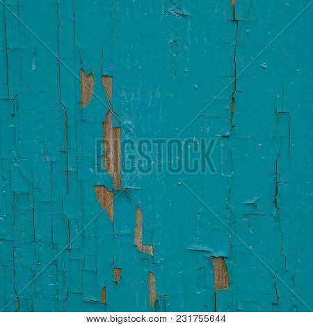 Old Wooden Board, Paint Drops Off The Board.