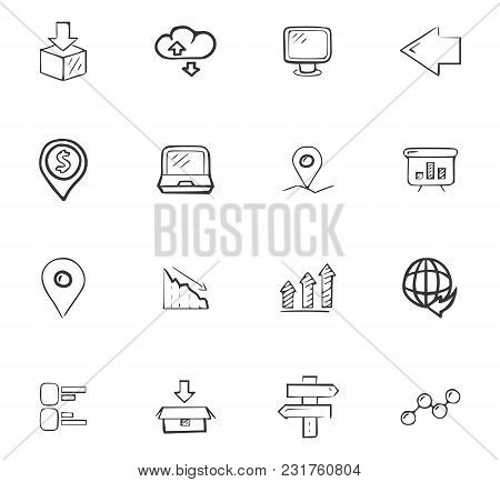 Doodle Logistics Icons Set For Website Design