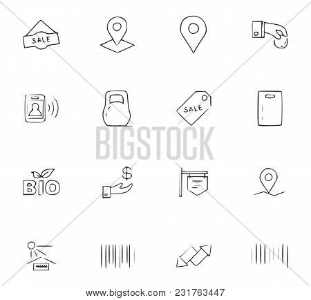 Doodle Business Icons Set For Website Design