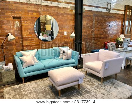 LONDON - FEBRUARY 24, 2018: Sofa.com showroom in Angel, Islington, London, UK.