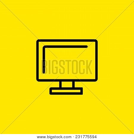 Icon Of Computer Monitor. Screen, Desktop Pc, Output Device. Display Concept. Can Be Used For Topics