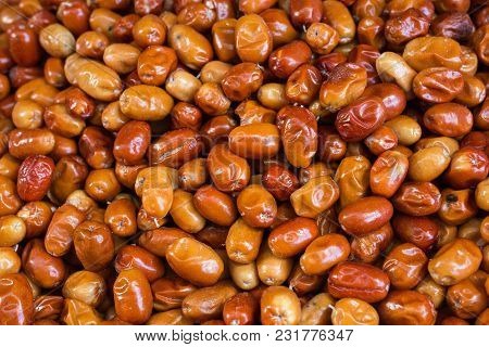 Fresh Organic Fruit Of The  Oleaster, Silver Berry Or Russian Olive