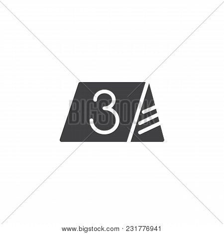 Evidence Board Number 3 Vector Icon. Filled Flat Sign For Mobile Concept And Web Design. Simple Soli