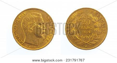 A Golden Twenty French Coin Louis Napoleon