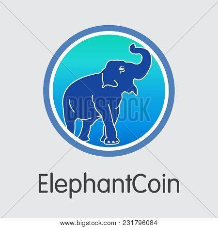 Elephantcoin Blockchain Illustration. Blockchain, Block, Distribution Elp Transaction Icon