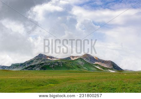 Panorama Of Mount Oshten. Adygea, Russia. Summer, Day