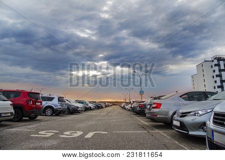 Parking At The Airport On Open Space In Vienna