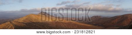 Viewpoint Montana Cardon - Colourful Landscape On The Canary Island Fuerteventura In Spain