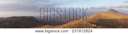 Viewpoint Montana Cardon - Colourful Landscape On The Canary Island Fuerteventura In Spain