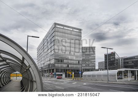 Walkaway Pedestrian Tunnel At The Vienna Airport In Austria