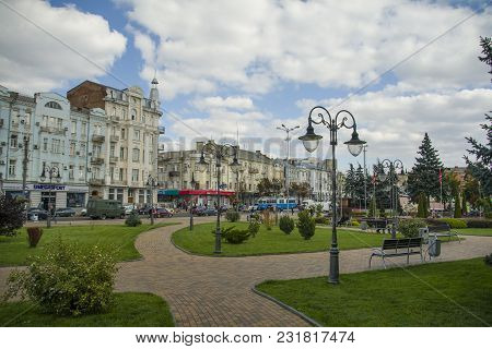 Vinnytsia, Ukraine - September 18, 2017: View Of Soborna Square