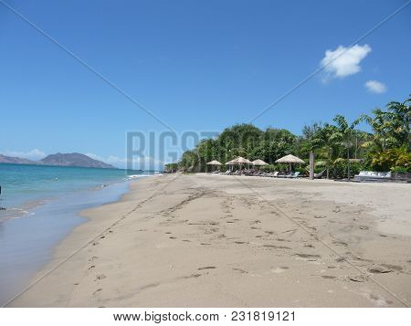 The Paradise Beach At The Small Antilles Island Nevis In The Carabbean Sea
