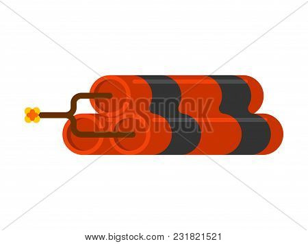 Dynamite Isolated. Explosion On White Background. Vector Illustration