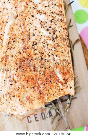 Cedar Plank gerookte zalm Filet