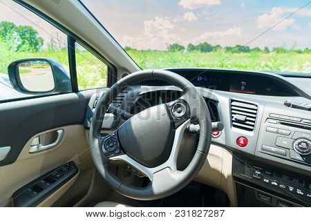 Car Insideout Windscreen With Summer Field, View Inside Out