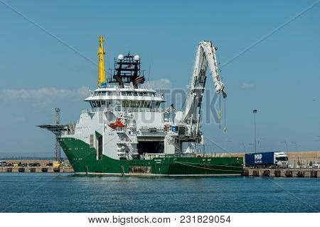 Burgas, Bulgaria - August 20, 2017: An Inspection, Maintenance And Repair (imr) Vessel Havila Subsea