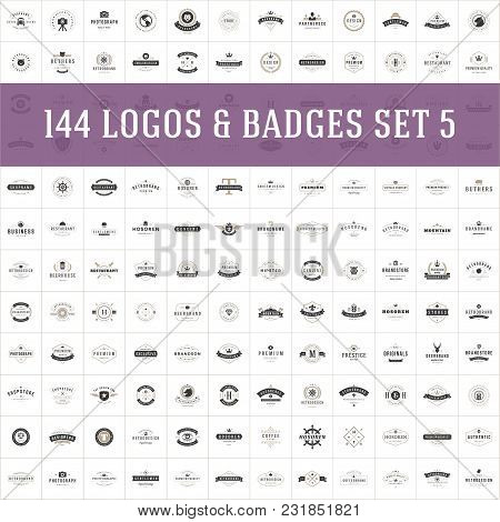 Vintage Logos Design Templates Set. Vector Logotypes Elements Collection, Icons Symbols, Retro Label