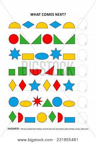 Shapes And Colors Themed Educational Logic Game Training Sequential Pattern Recognition Skills: What
