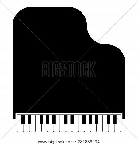 Grand Piano Icon Black Color Vector Illustration Flat Style Simple Image