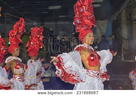 Havana, Cuba - January 04, 2018: Dancers Performing In Tropicana Show In Havana On Cuba