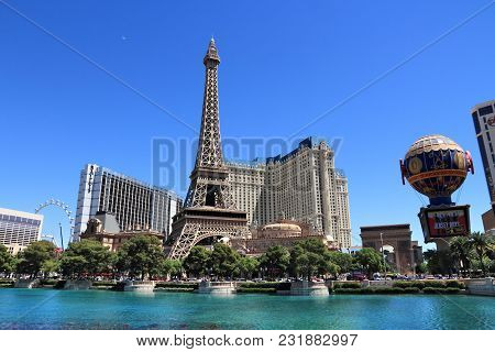 Las Vegas, Usa - April 14, 2014: Paris Las Vegas Casino Hotel In Las Vegas. The Hotel Is Among 30 La
