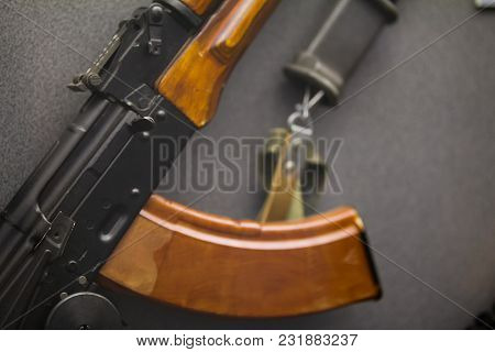 Soviet Military Automatic Rifle - Russian Weapon, Close Up