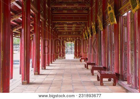 Beautiful Site Of Citadel In Hue, Vietnam. Citadel In Hue Is Enlisted In Unesco World Heritage Sites