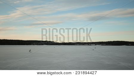 View Over The Lake Alebosjoen In Sweden