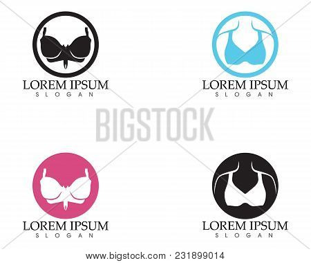 Set Of Different Push Up Bras Isolated Over