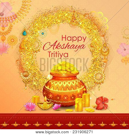 Illustration Of Background For Happy Akshay Tritiya Religious Festival Of India Celebration