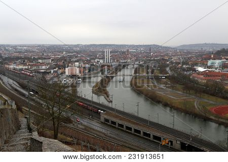 Panoramic Picture Of The City Of Würzburg (germany)