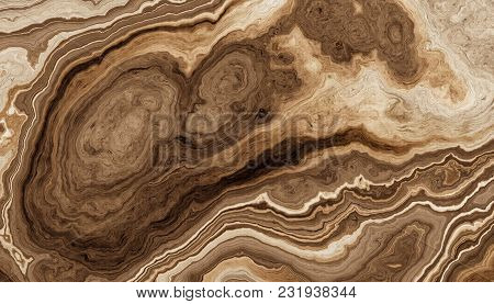 Texture Of Roots Of Tree With Wavy Lines And Age Rings. Abstract Background. 2d Illustration