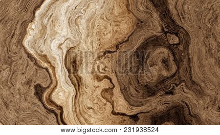 Texture Of Roots Of Tree With Wavy Lines And Age Rings. Abstract Background. 2d Illustration