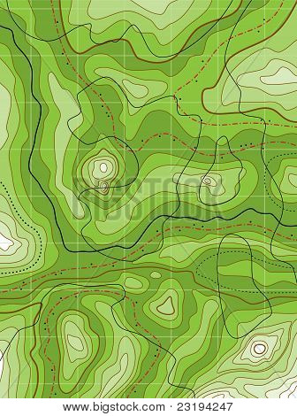 Abstrakte topografische Karte grün