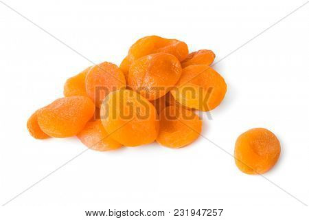 Dried apricots isolated on white background