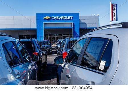 Noblesville - Circa March 2018: Chevrolet Automobile Dealership. Chevy Is A Division Of General Moto