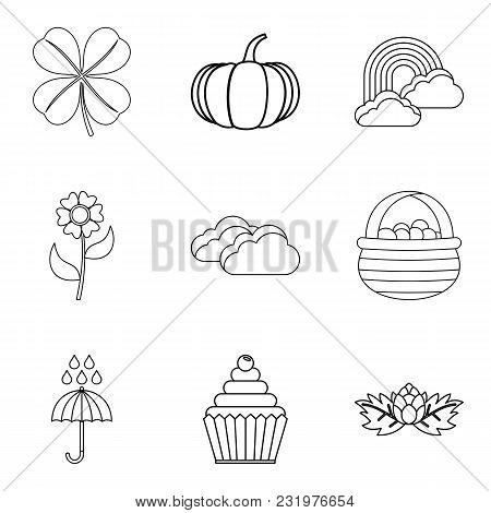 Grain Icons Set. Outline Set Of 9 Grain Vector Icons For Web Isolated On White Background