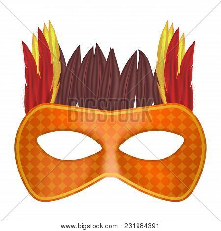 Brazil Carnival Mockup. Realistic Illustration Of Brazil Carnival Vector Mockup For Web