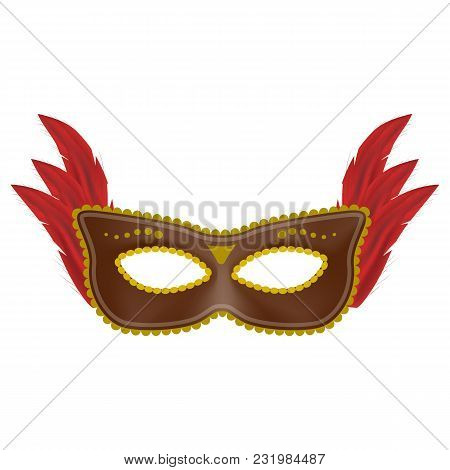 Beautiful Mask Mockup. Realistic Illustration Of Beautiful Mask Vector Mockup For Web