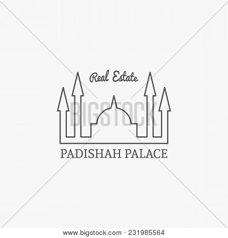 Asian Real Estate Logo Template. Vector Ethnic Ornamental Design For Agency, House And Apartment Ren