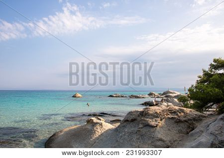 Orange Or Portokali Beach, Sarti Region, Peninsula Sithonia In Greece