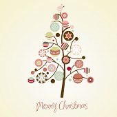 Beautiful Christmas tree illustration. Christmas Card