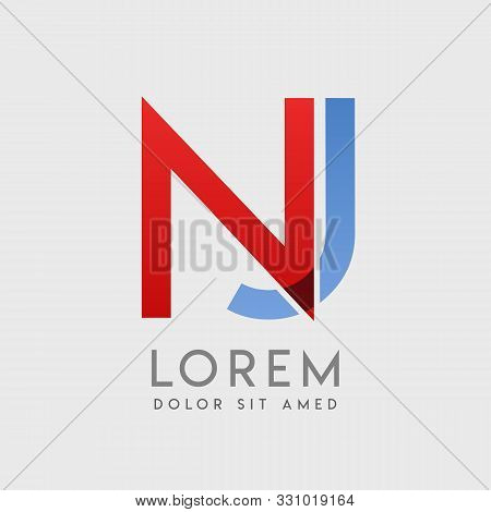 Nj Logo Letters With Blue And Red Gradation