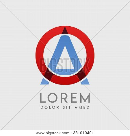 Oa Logo Letters With Blue And Red Gradation
