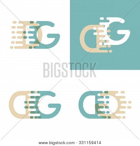 Dg Letters Logo With Accent Speed In Cream And Pastel Green