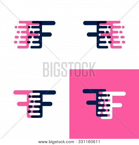 Ff Letters Logo With Accent Speed In Pink And Drak Purple