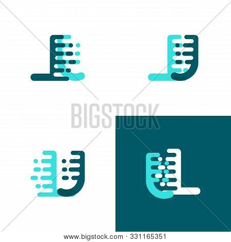 Lj Letters Logo With Accent Speed In Light Green And Dark Green